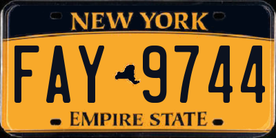 NY license plate FAY9744