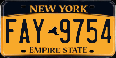 NY license plate FAY9754