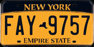 NY license plate FAY9757