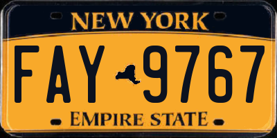 NY license plate FAY9767