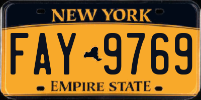 NY license plate FAY9769