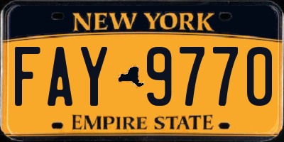NY license plate FAY9770
