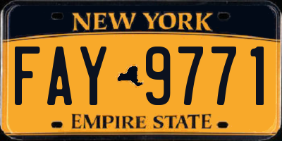 NY license plate FAY9771