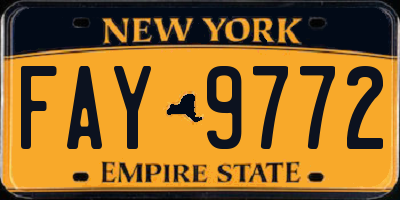 NY license plate FAY9772