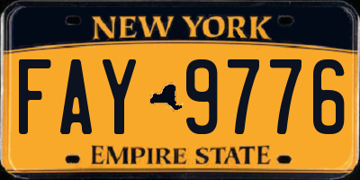 NY license plate FAY9776