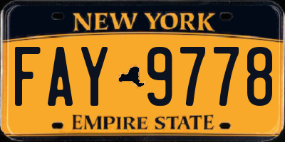 NY license plate FAY9778