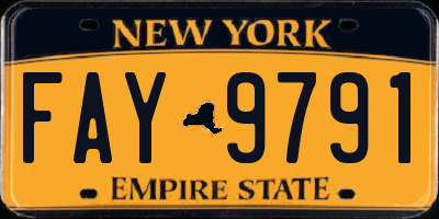 NY license plate FAY9791