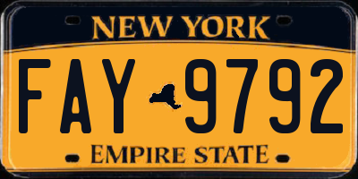 NY license plate FAY9792