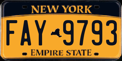 NY license plate FAY9793