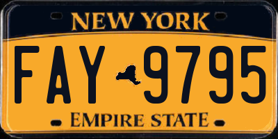 NY license plate FAY9795