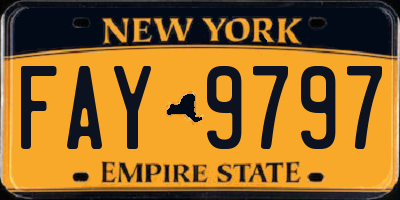 NY license plate FAY9797