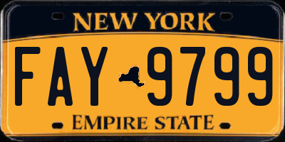 NY license plate FAY9799