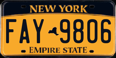 NY license plate FAY9806