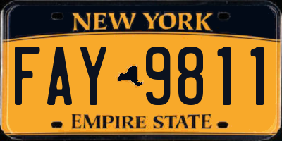 NY license plate FAY9811