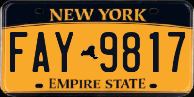 NY license plate FAY9817