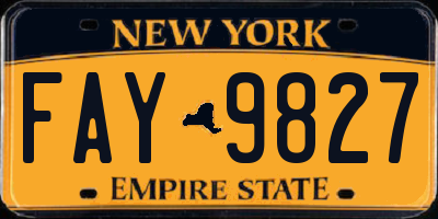 NY license plate FAY9827