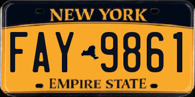 NY license plate FAY9861