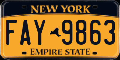 NY license plate FAY9863