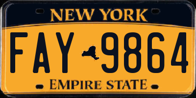 NY license plate FAY9864