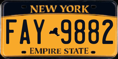 NY license plate FAY9882