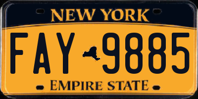 NY license plate FAY9885