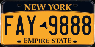 NY license plate FAY9888