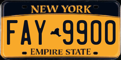 NY license plate FAY9900