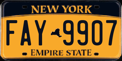 NY license plate FAY9907