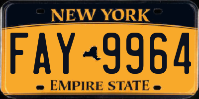 NY license plate FAY9964