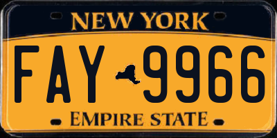 NY license plate FAY9966