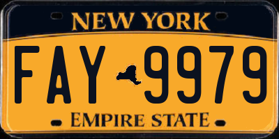 NY license plate FAY9979