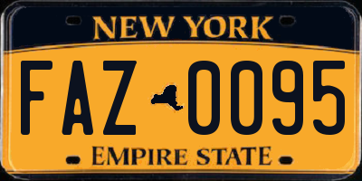 NY license plate FAZ0095