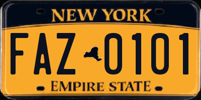 NY license plate FAZ0101