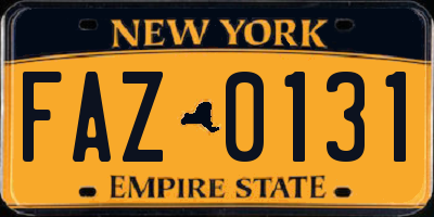 NY license plate FAZ0131