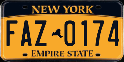 NY license plate FAZ0174