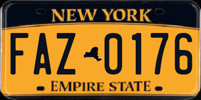 NY license plate FAZ0176