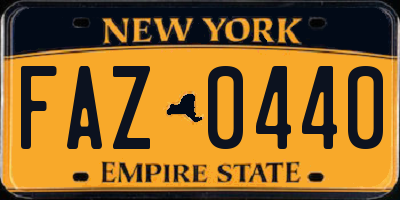 NY license plate FAZ0440