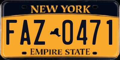 NY license plate FAZ0471