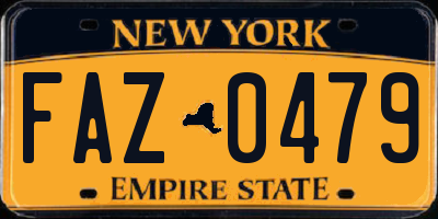 NY license plate FAZ0479