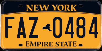 NY license plate FAZ0484