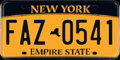 NY license plate FAZ0541