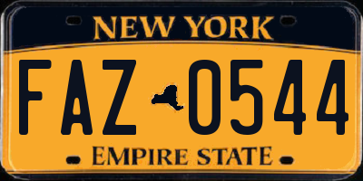 NY license plate FAZ0544