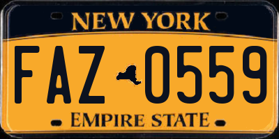 NY license plate FAZ0559