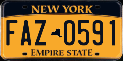 NY license plate FAZ0591