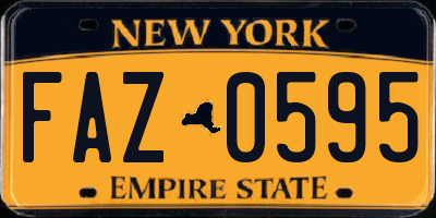 NY license plate FAZ0595