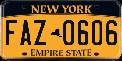 NY license plate FAZ0606