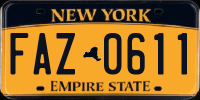 NY license plate FAZ0611