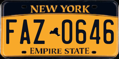 NY license plate FAZ0646