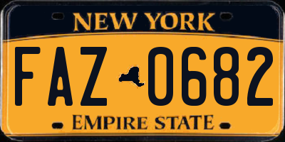 NY license plate FAZ0682