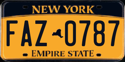 NY license plate FAZ0787